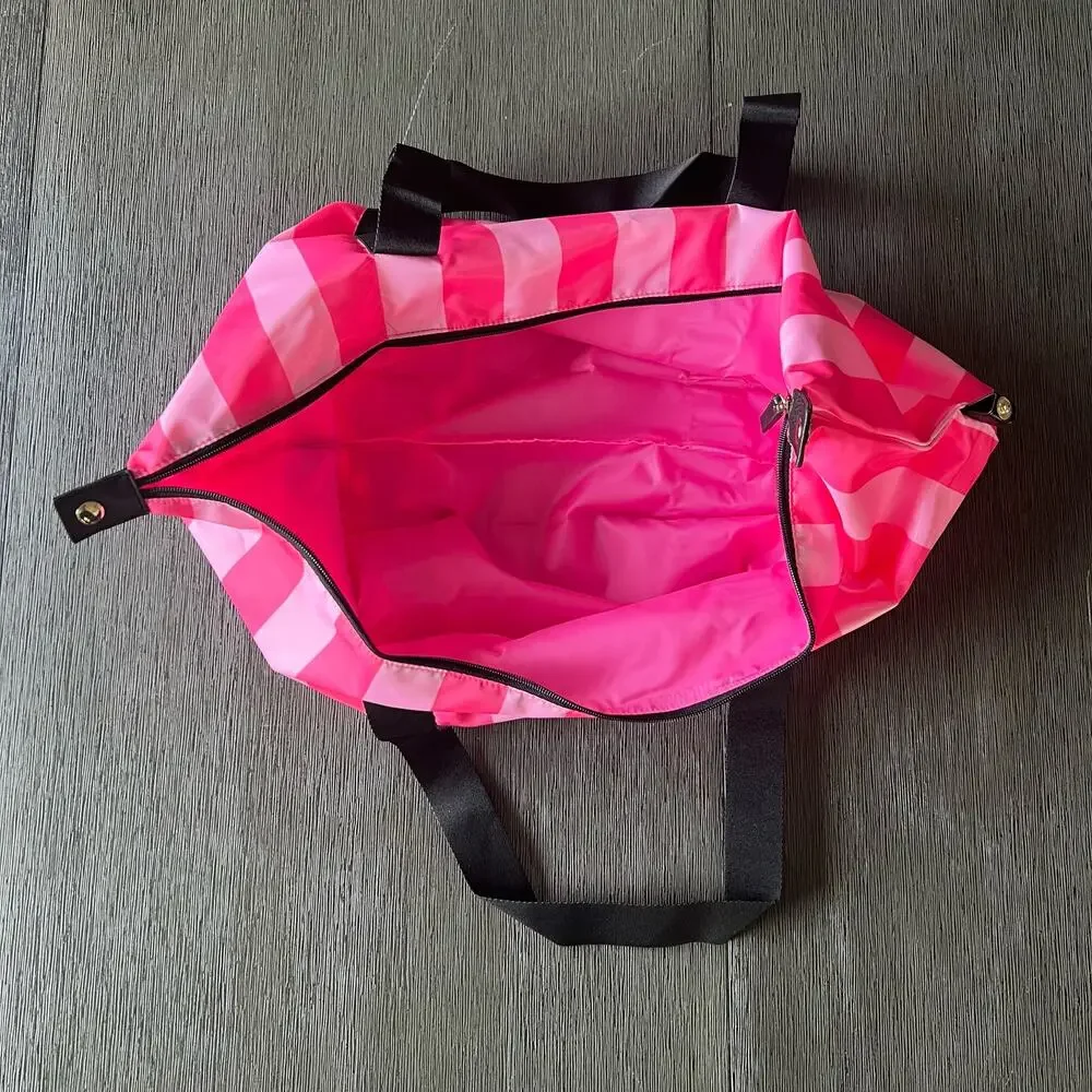 Victoria Secret Signature Stripes Duffle Weekender Gym Bag‎